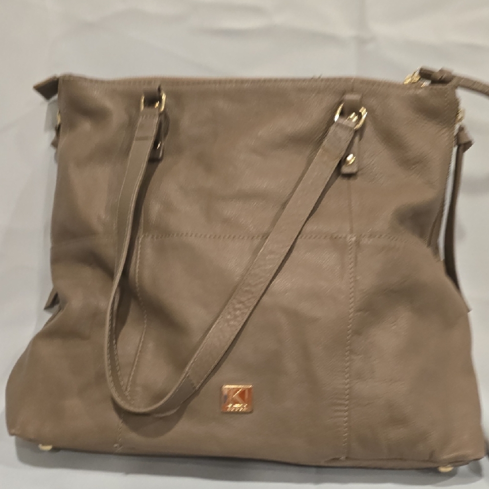 Kooba Beige Leather Tote with Gold Details